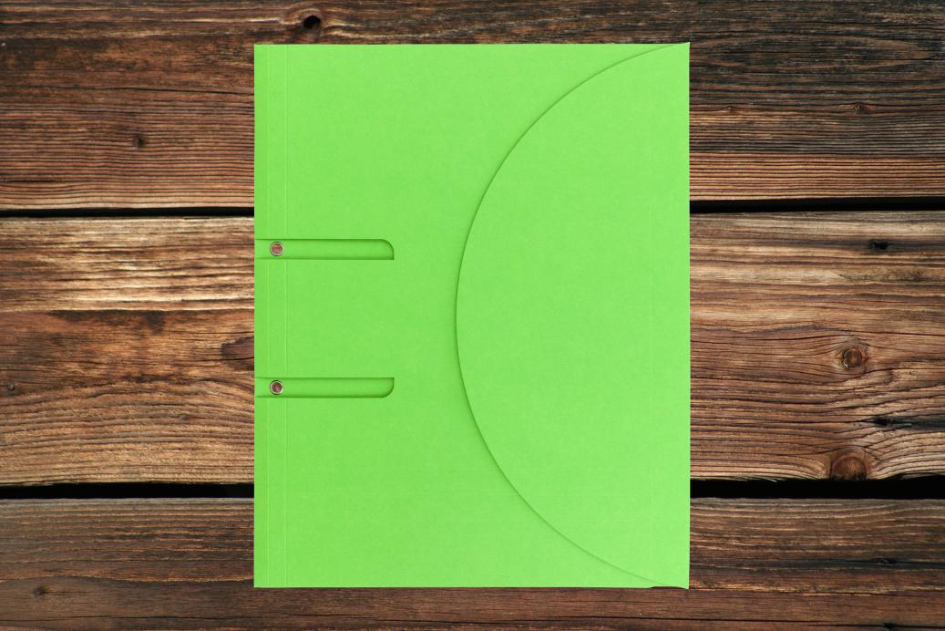 Ordnungsmappen mit Abheftösen 315x250 mm Klettverschluß Intensivgrün 320 g/qm